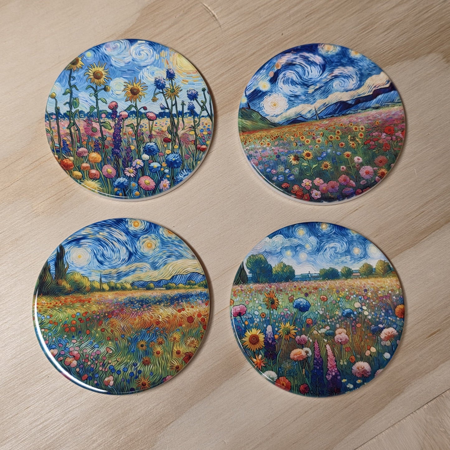 Drink Coaster Set - Whimsical Wildflowers