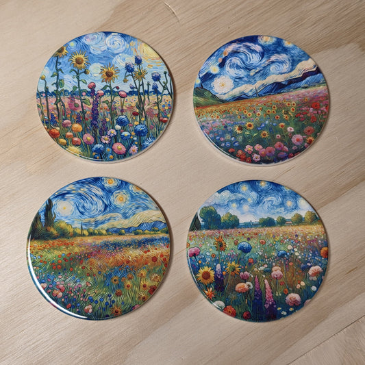 Drink Coaster Set - Whimsical Wildflowers