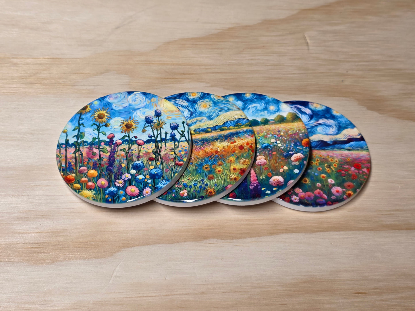 Drink Coaster Set - Whimsical Wildflowers