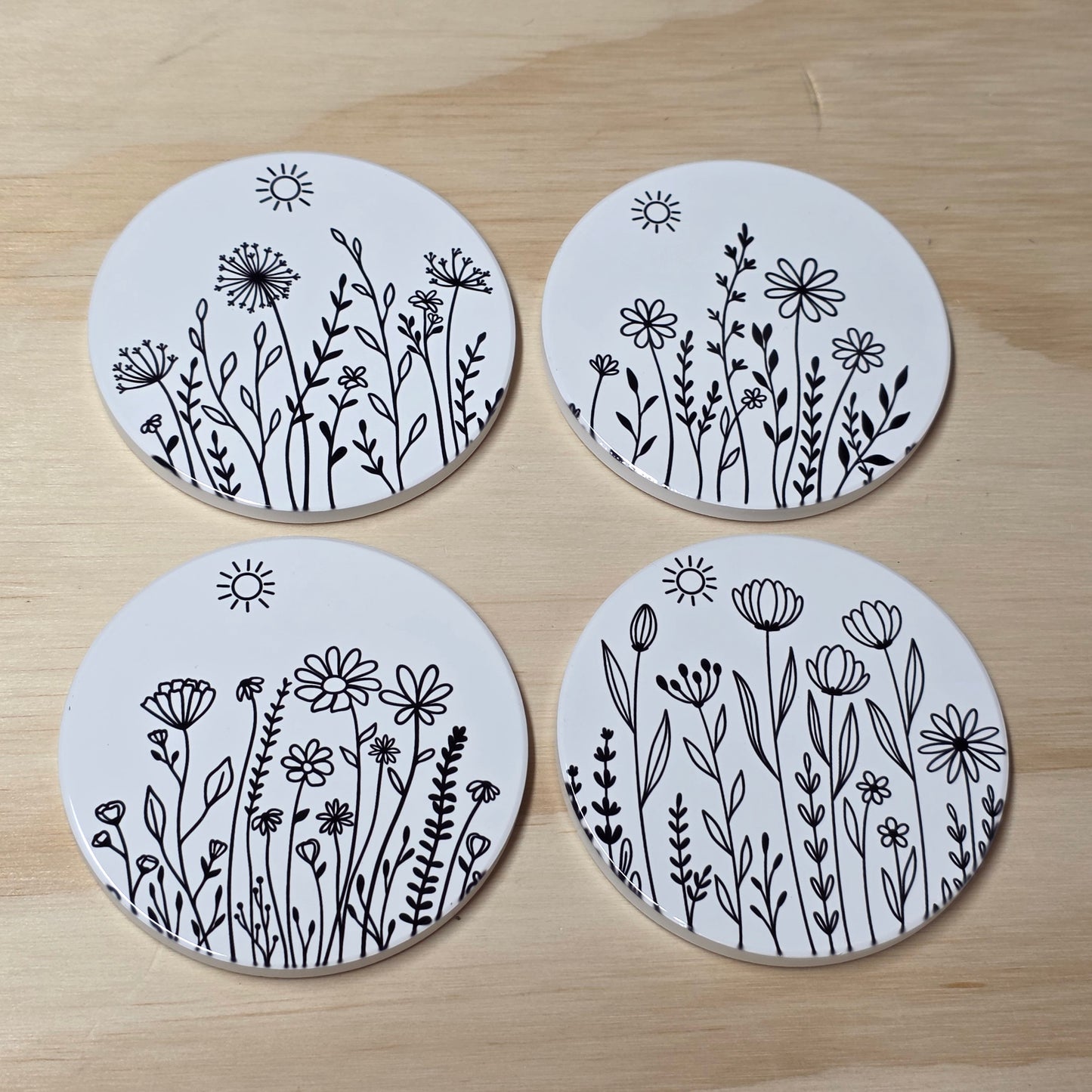 Drink Coaster Set - Playful Wildflowers