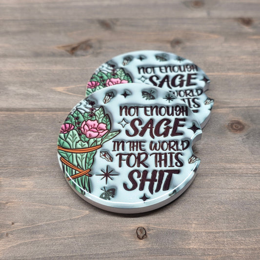Car Coaster Set - Funny Sage Quote