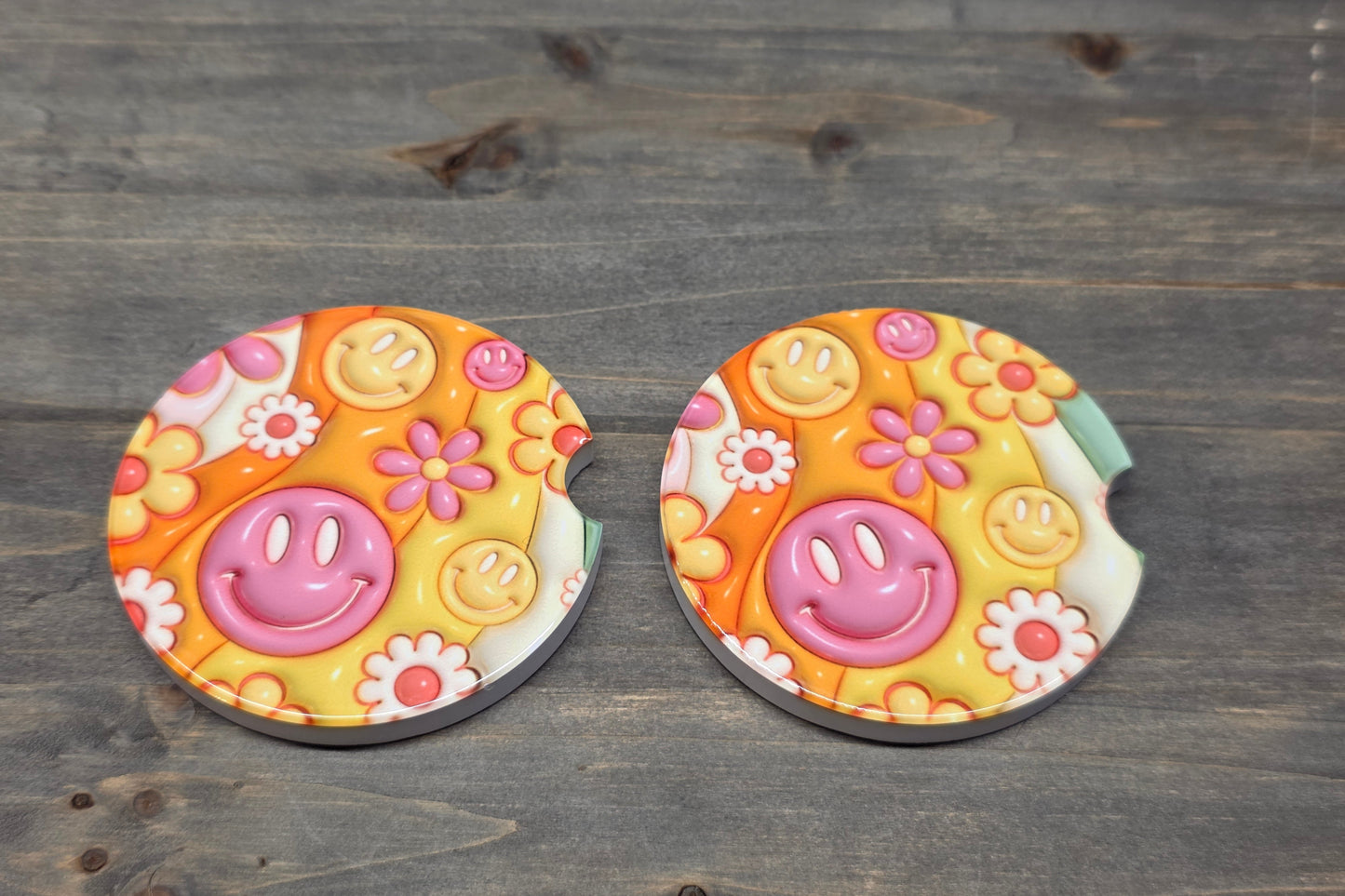 Car Coaster Set - Smiley Faces