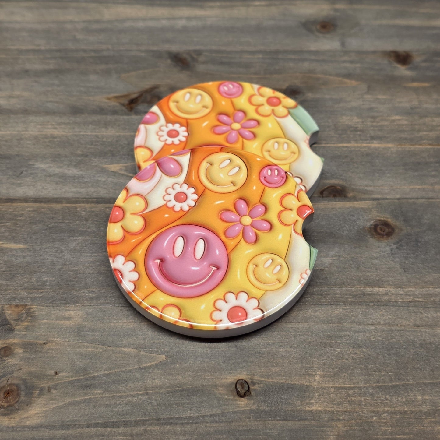 Car Coaster Set - Smiley Faces