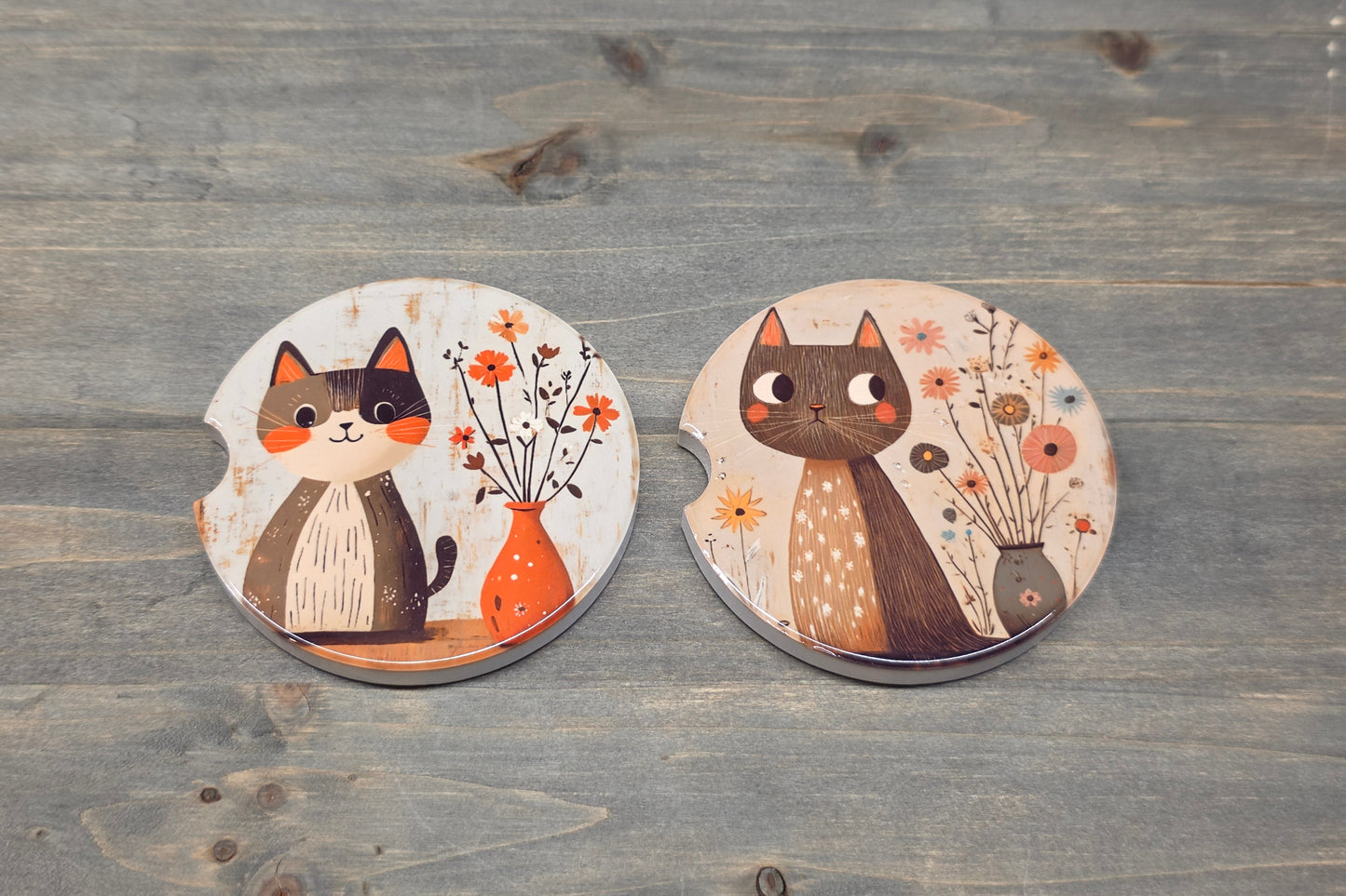Car Coaster Set - Whimsical Cats