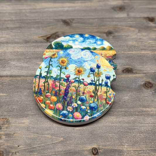 Car Coaster Set - Whimsical Wildflowers