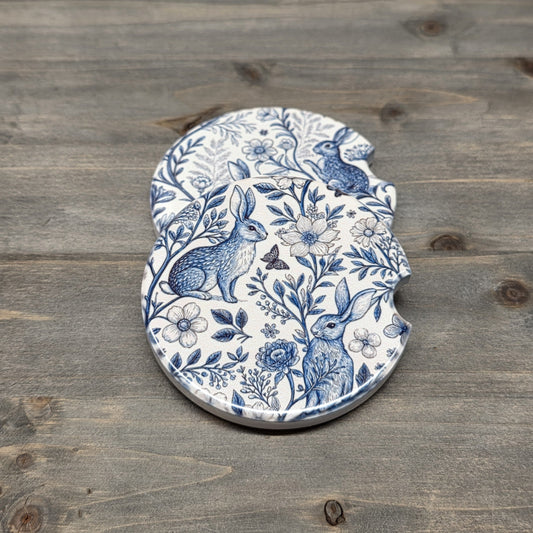 Car Coaster Set - Playful Bunnies